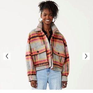 SO cropped plaid shacket